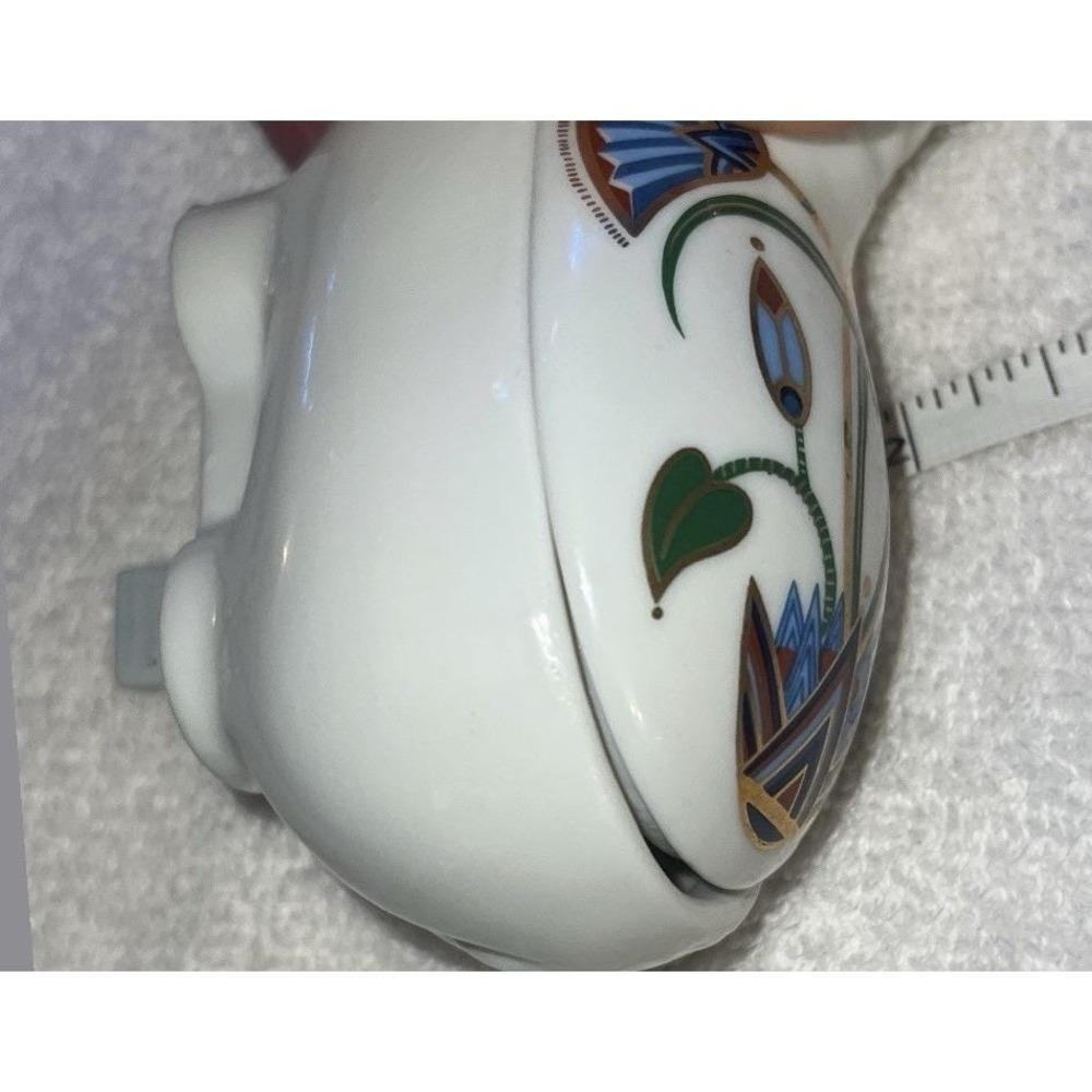 VTG Elizabeth Arden The Pharaohs 1982 Hippo Ceramic Art Deco Trinket Dish 5x2" - Picture 10 of 10